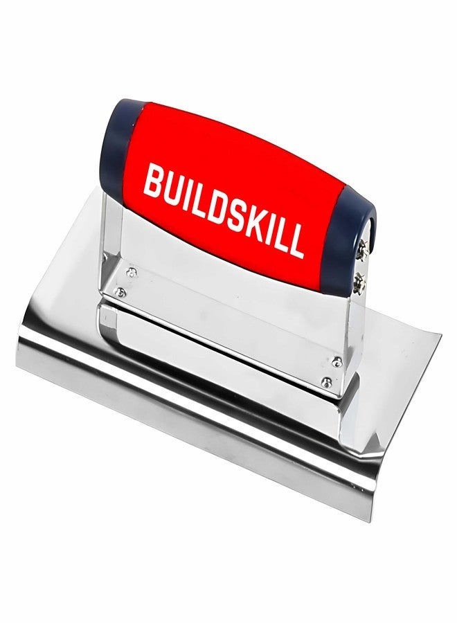 BUILDSKILL أداة تشذيب حواف الخرسانة المعدنية شديدة التحمل من BUILDSKILL بمقبض مطاطي مريح | مثالية لتقريب الحواف والزوايا وتطبيق الأسمنت | مثالية للتشطيب والبناء وتحسين المنازل - Image 1